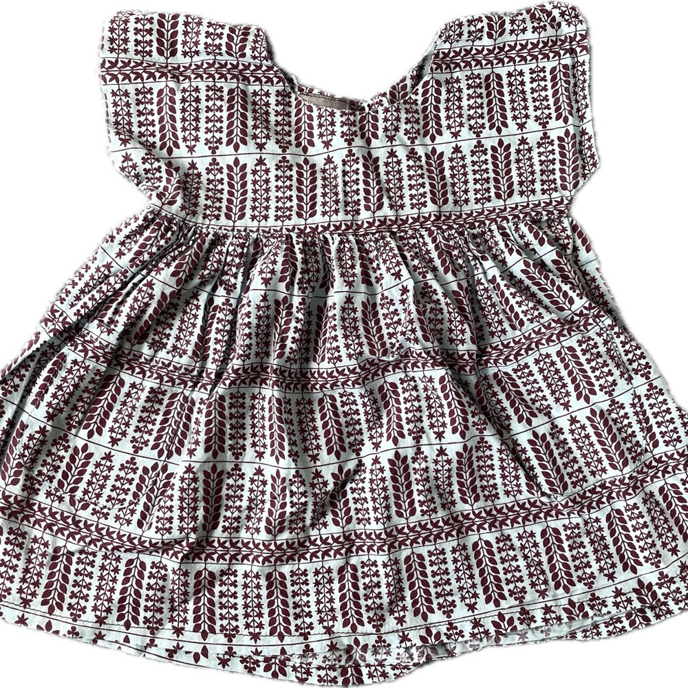 Kate Quinn Burgundy and Light Blue Wheat Print Tunic